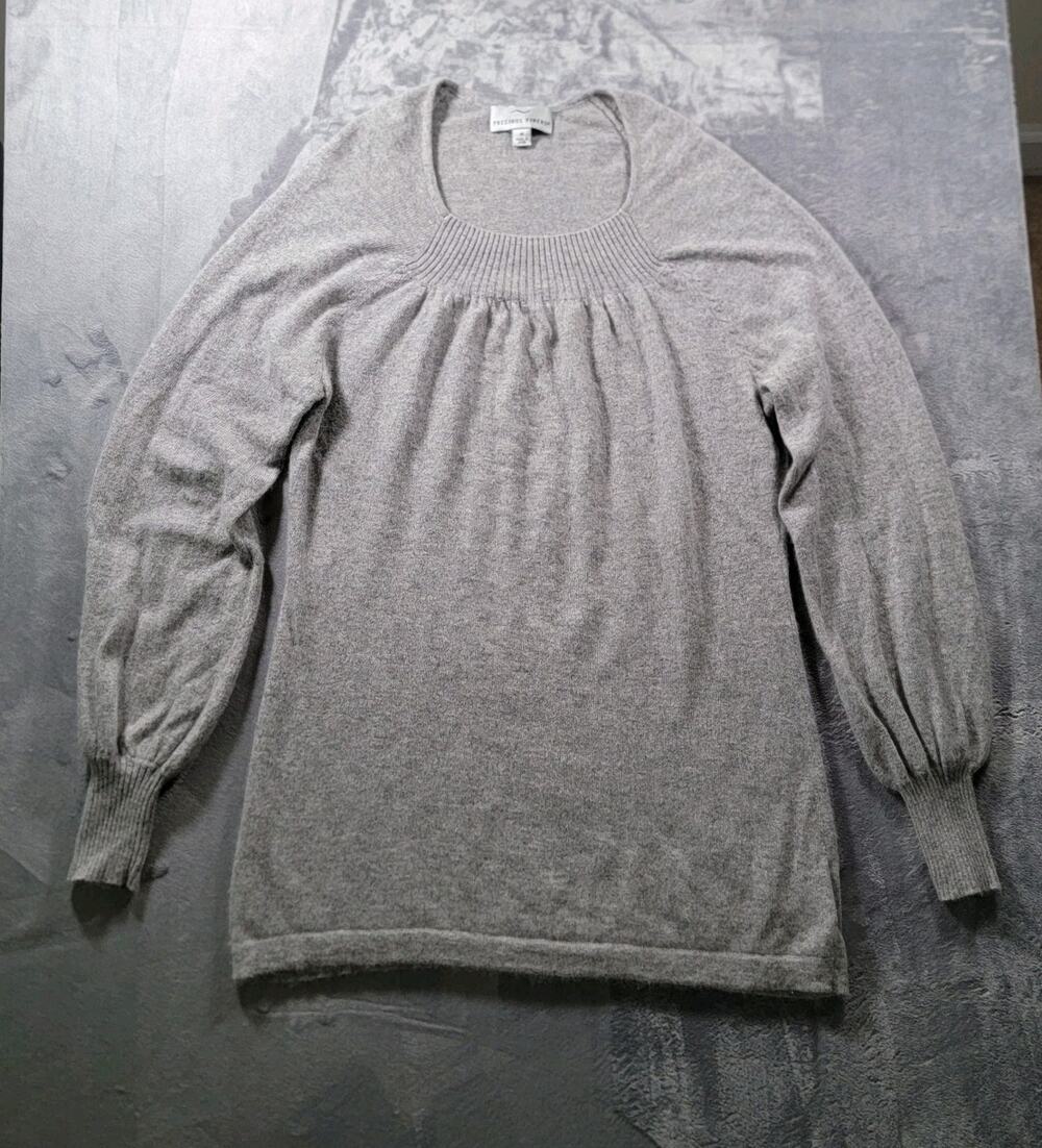 Precious Fibers Womens M Cashmere Sweater Pullover Gray